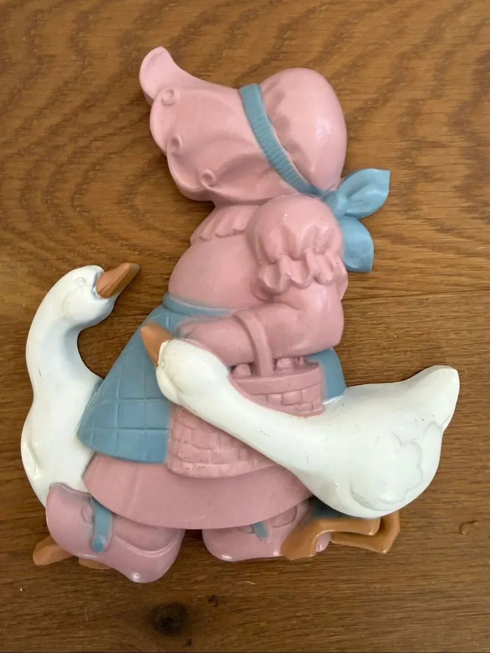 Vintage 80s Burwood Country Cottage Cottagecore Goose Boy Girl Wall Hangings